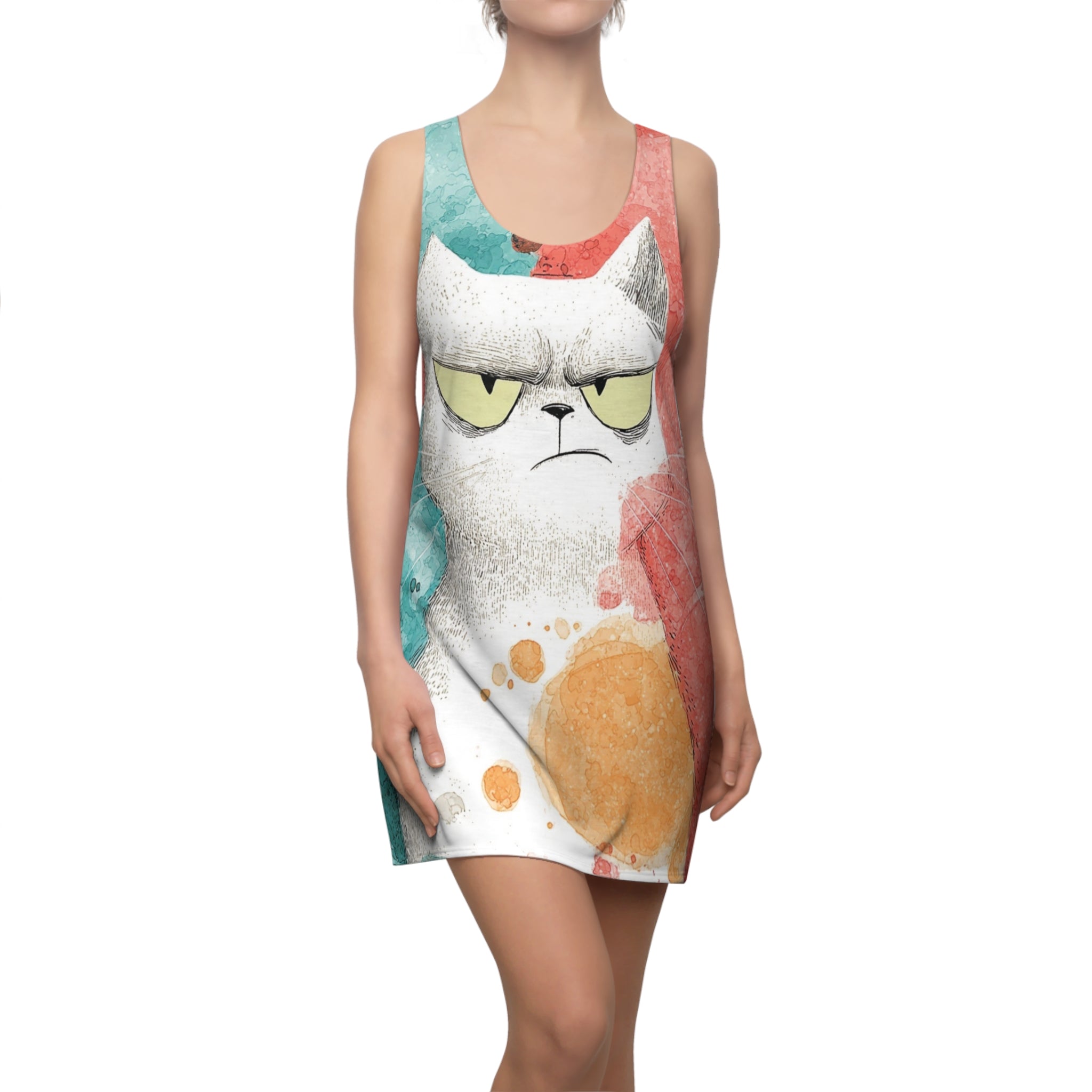 Fun Times Fat Head Women's Cut & Sew Racerback Dress (AOP)