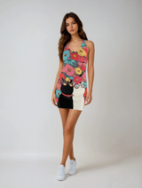 Begonia Besties Women's Cut & Sew Racerback Dress (AOP)