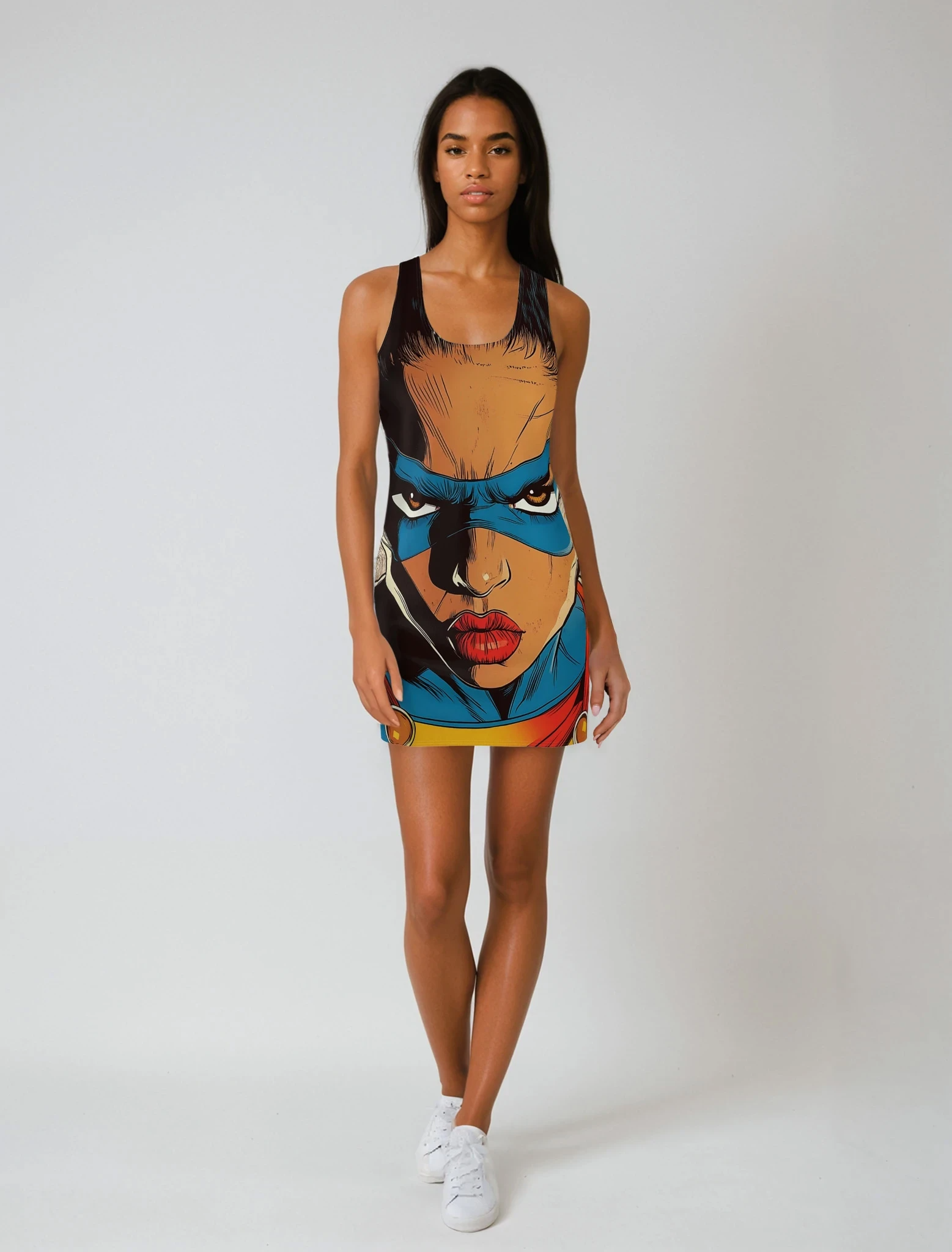 Super Menace Makayla Women's Cut & Sew Racerback Dress (AOP)