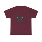 The Very Real Cosmic Connection — Heart Nebula Graphic Tee with Black Text