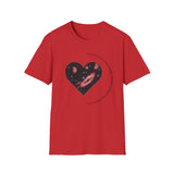 The Very Real Cosmic Connection — Heart Nebula Graphic Tee with Black Text