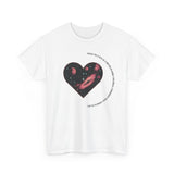 The Very Real Cosmic Connection — Heart Nebula Graphic Tee with Black Text