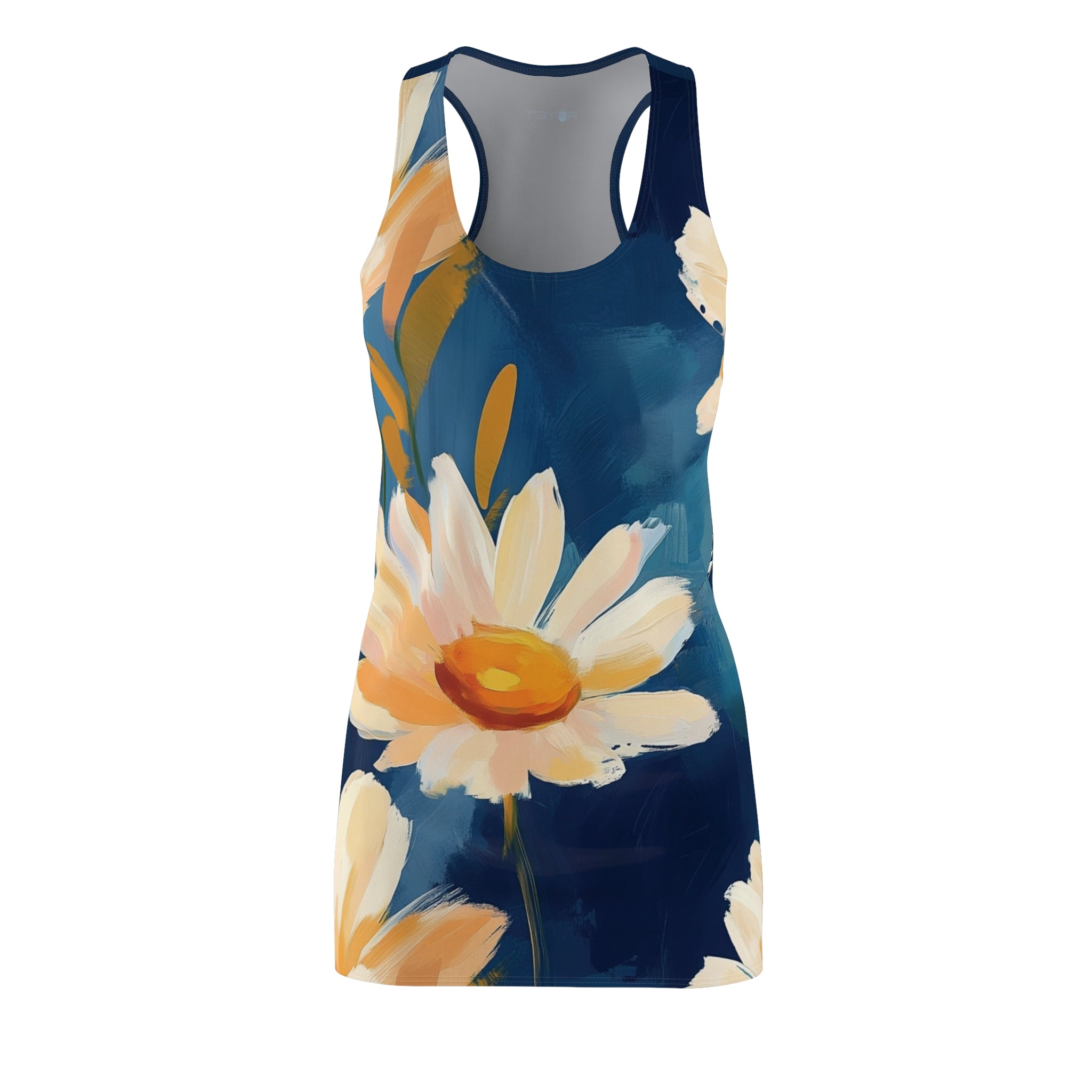 Daisey's Blue Women's Cut & Sew Racerback Dress (AOP)