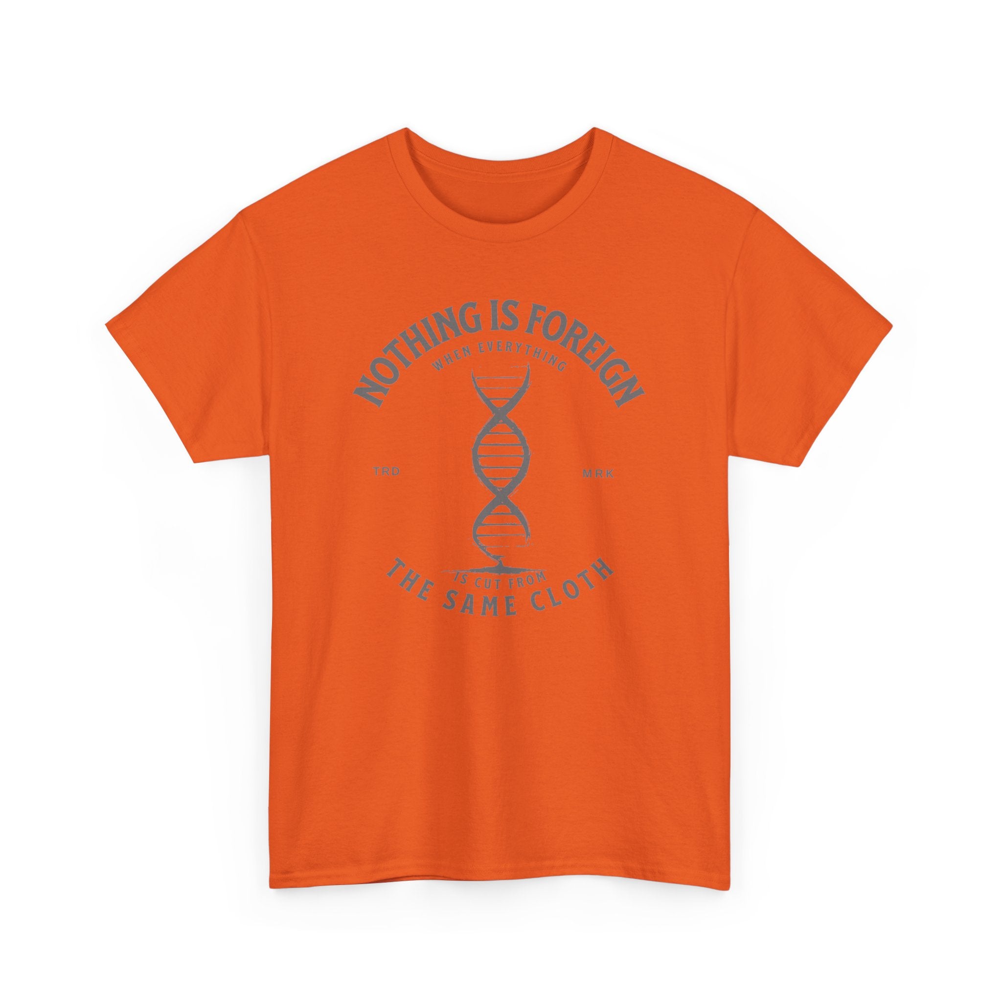 ΩThe End All Of Common Ground - DNA Connected T-Shirt — "Nothing Is Foreign" Illustrated In Gray