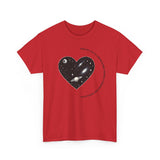 The Very Real Cosmic Connection — Heart Nebula Graphic Tee with Black Text