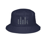 Ever Burgeoning Possibility Embroidered Bucket Cap Vertical Text Hat