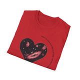 The Very Real Cosmic Connection — Heart Nebula Graphic Tee with Black Text