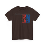 The Politics of Distraction Maze Tee — Red & Blue Graphic T-Shirt