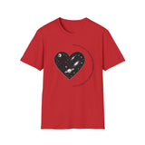 The Very Real Cosmic Connection — Heart Nebula Graphic Tee with Black Text