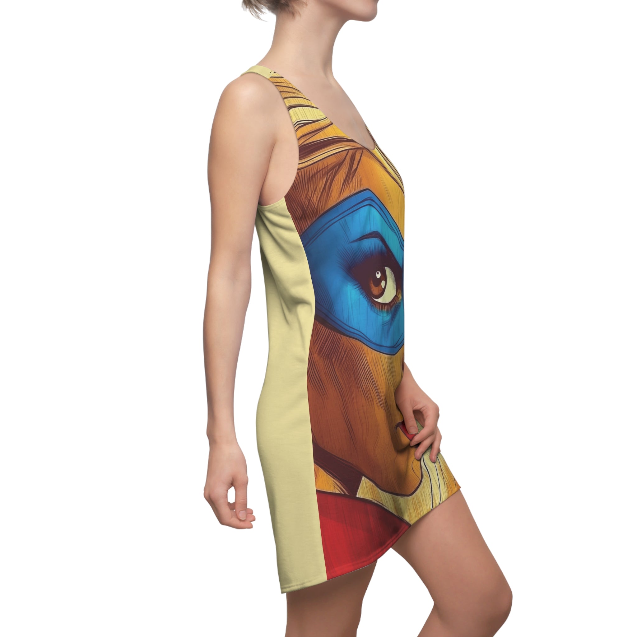 Super Perplexing Pearl Women's Cut & Sew Racerback Dress (AOP)