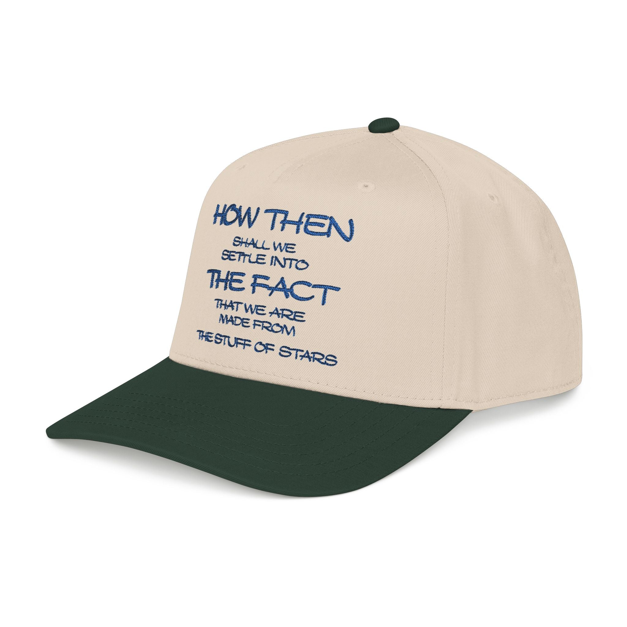 "How Then Shall We Settle Into the Fact that we are made of star stuff." Embroidered Baseball Cap