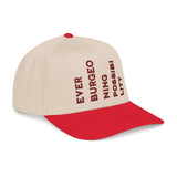 "Ever Burgeoning Possibility" Vertical Text Embroidered Hat