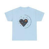 The Very Real Cosmic Connection — Heart Nebula Graphic Tee with Black Text