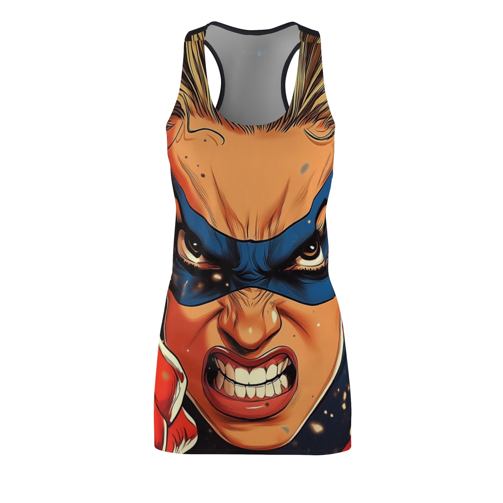 Super Angry Audrey Women's Cut & Sew Racerback Dress (AOP)