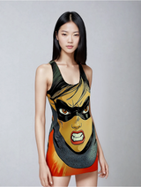 Super Mercury Mei Comet Women's Cut & Sew Racerback Dress (AOP)