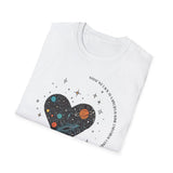 The Very Real Cosmic Connection — Heart Nebula Graphic Tee with Black Text