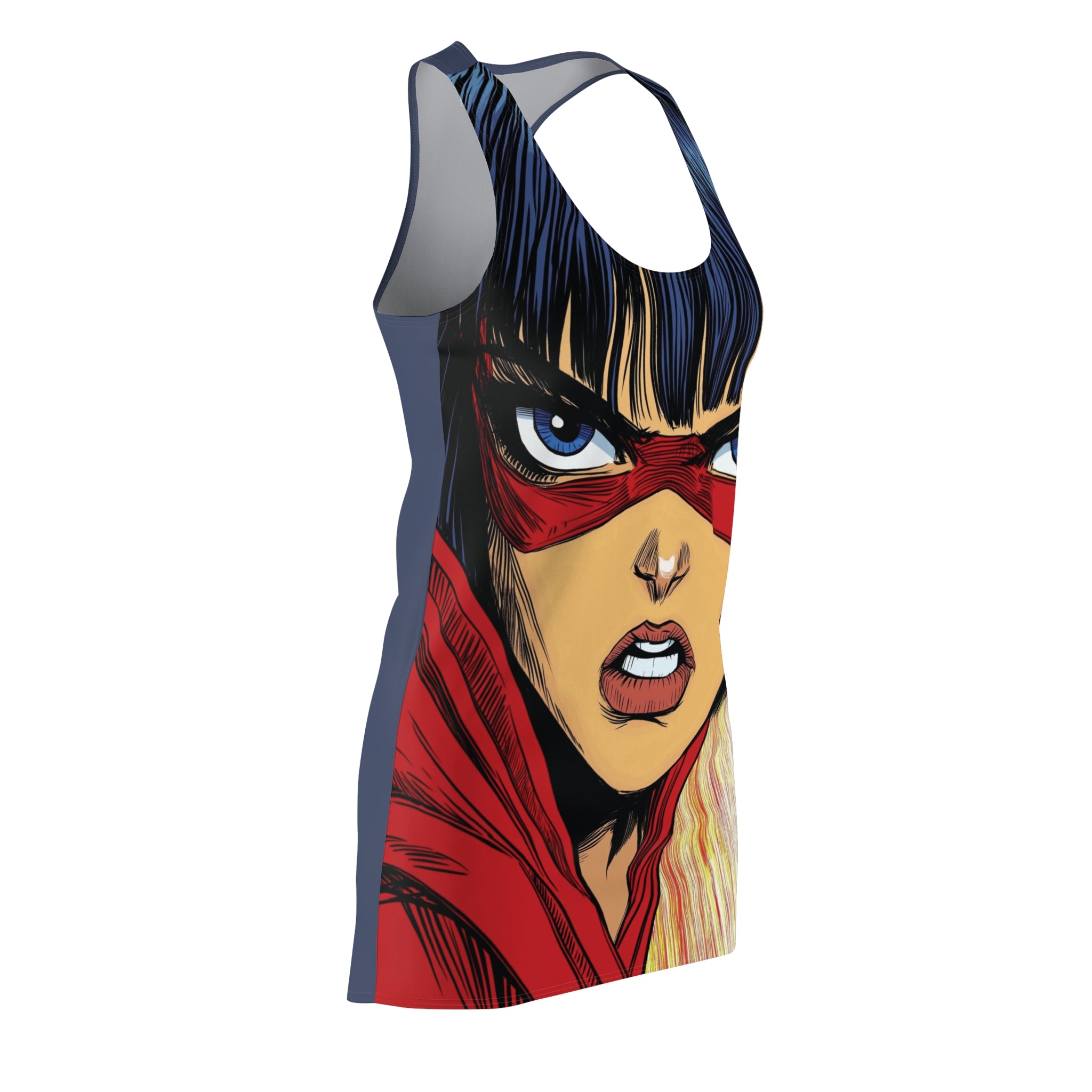 Super Mighty Mia Women's Cut & Sew Racerback Dress (AOP)