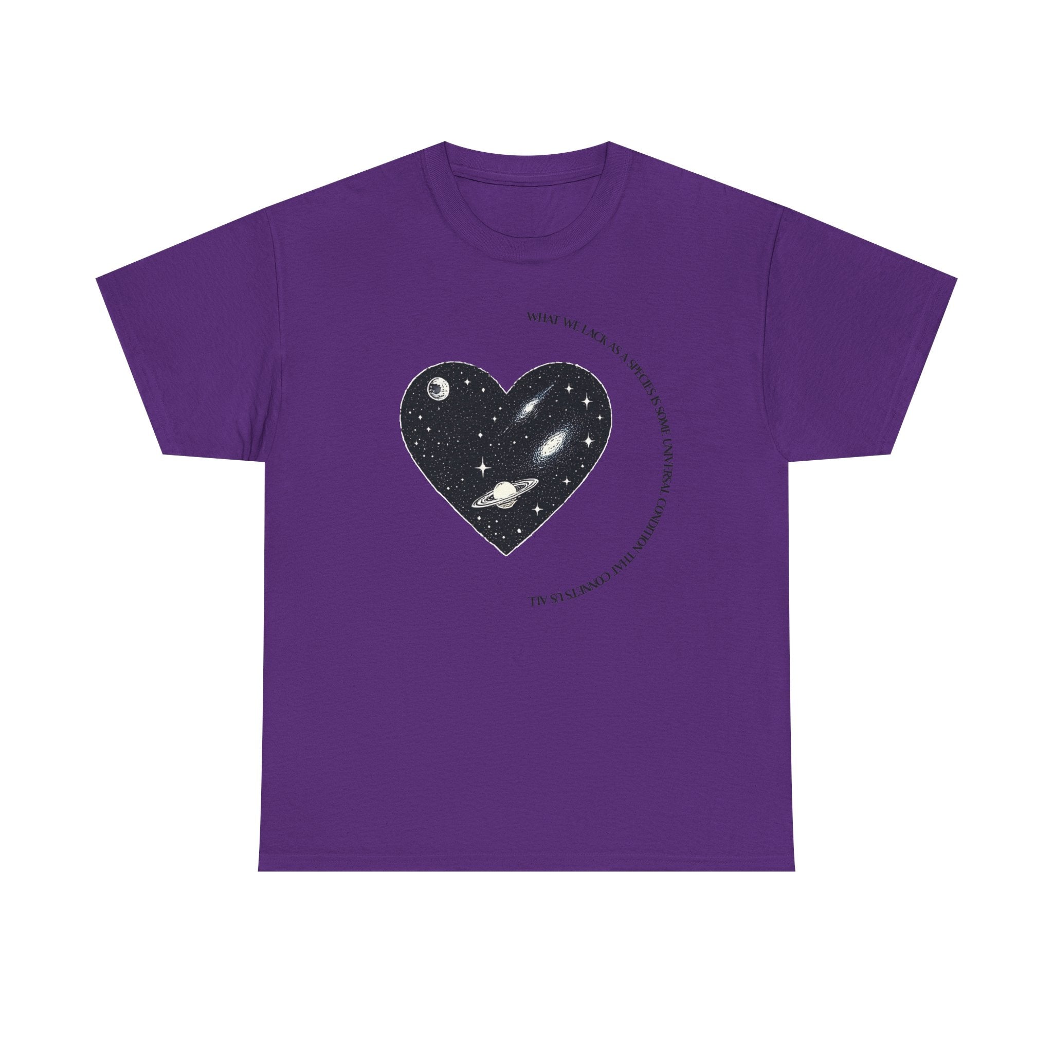 The Very Real Cosmic Connection — Heart Nebula Graphic Tee with Black Text