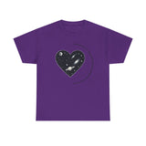 The Very Real Cosmic Connection — Heart Nebula Graphic Tee with Black Text