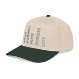 "Ever Burgeoning Possibility" Vertical Text Embroidered Hat