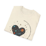 The Very Real Cosmic Connection — Heart Nebula Graphic Tee with Black Text