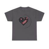 The Very Real Cosmic Connection — Heart Nebula Graphic Tee with Black Text