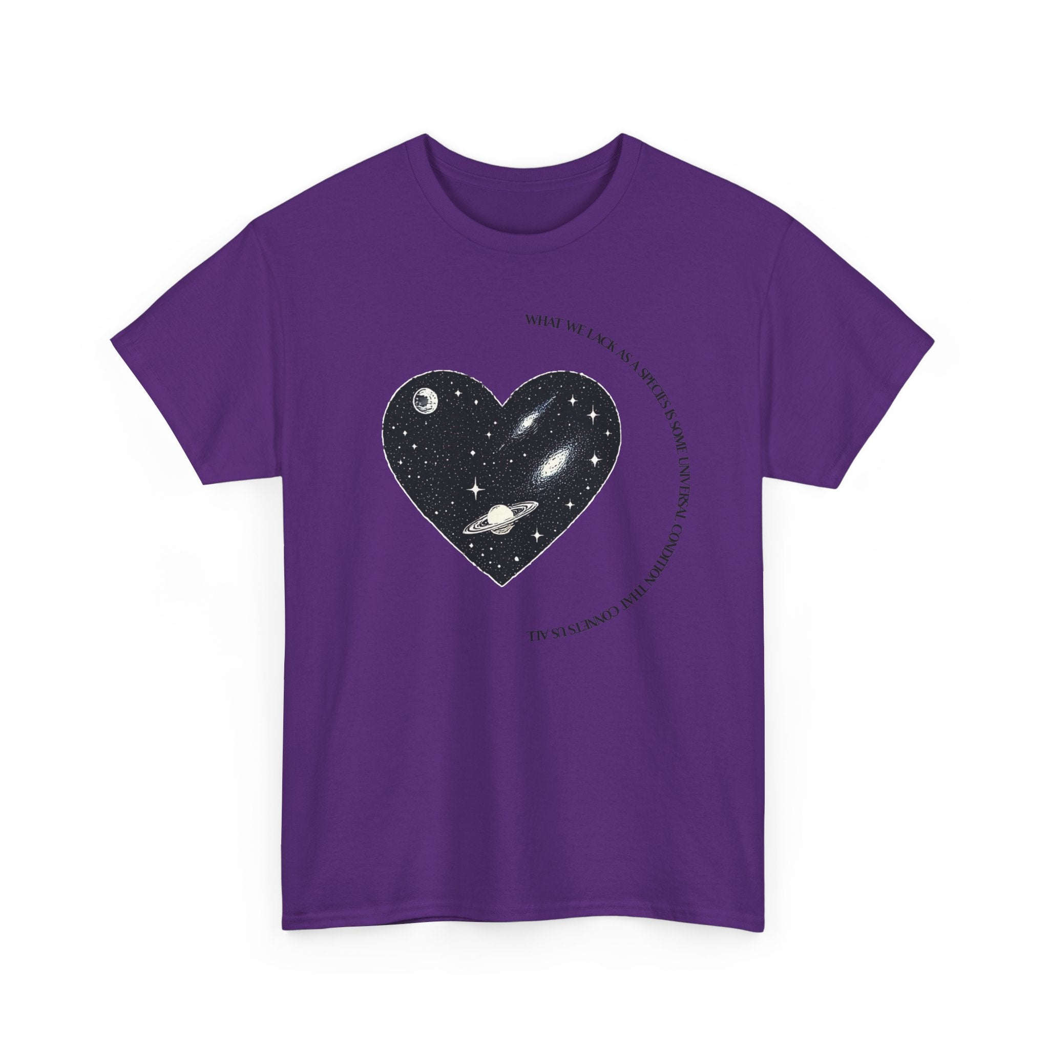 The Very Real Cosmic Connection — Heart Nebula Graphic Tee with Black Text