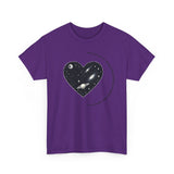 The Very Real Cosmic Connection — Heart Nebula Graphic Tee with Black Text