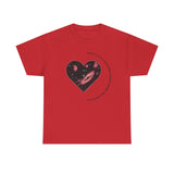 The Very Real Cosmic Connection — Heart Nebula Graphic Tee with Black Text