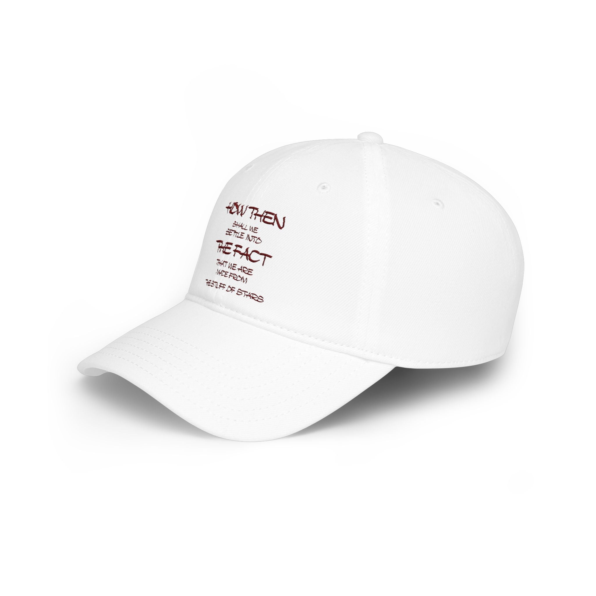 "How Then Shall We Settle Into the Fact that we are made of star stuff." Embroidered Baseball Cap
