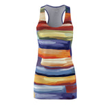 Color Coded Stacked Women's Cut & Sew Racerback Dress (AOP)