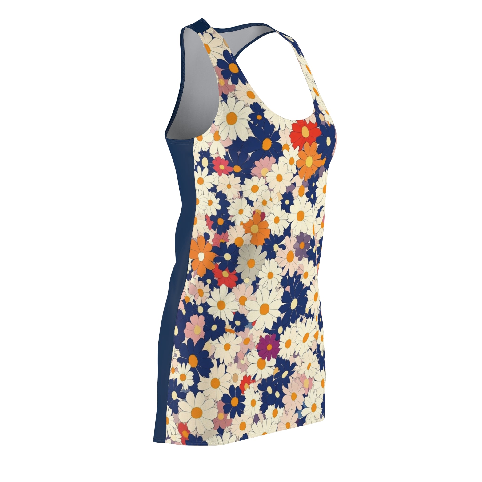 A Cornucopia Of Daisies Women's Cut & Sew Racerback Dress (AOP)
