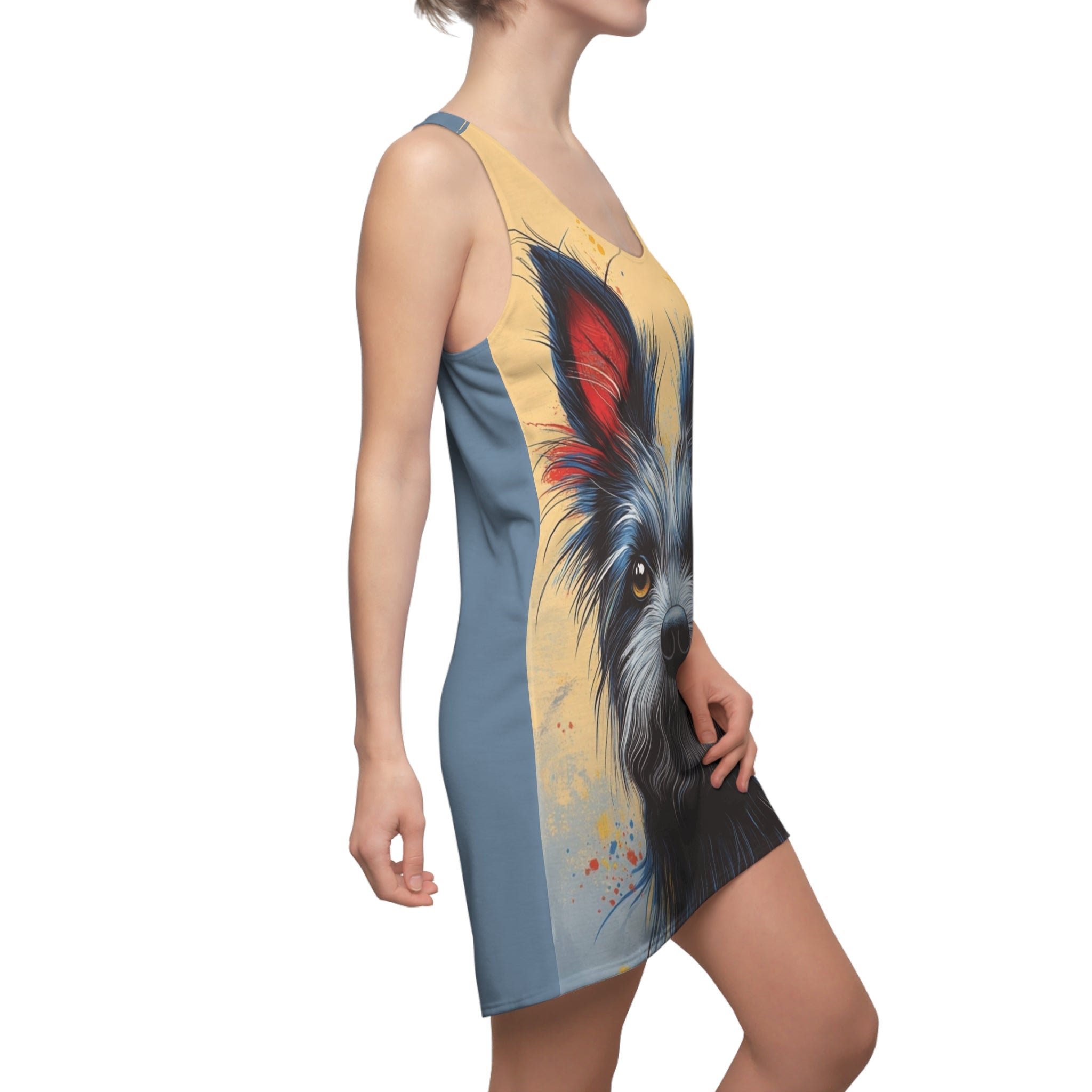 Good Boy Blue Women's Cut & Sew Racerback Dress (AOP)