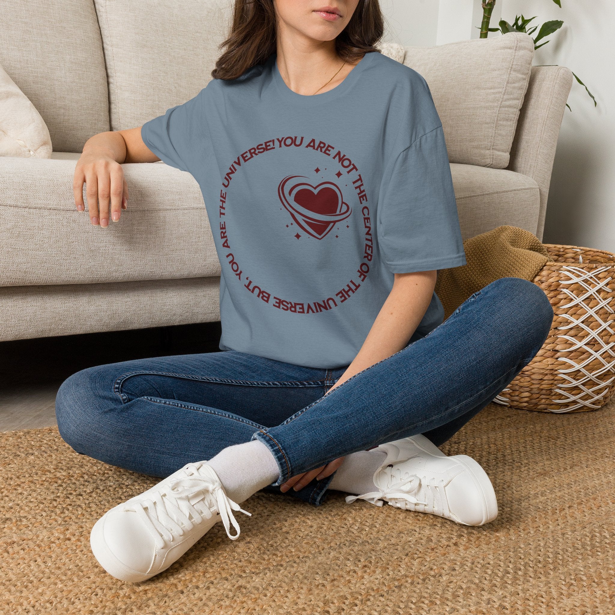 "You Are Not the Center of the Universe, But You Are The Universe" Retro Heart Graphic Tee