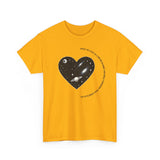 The Very Real Cosmic Connection — Heart Nebula Graphic Tee with Black Text