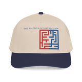 "The Politics Of Distraction" Maze - Mid Profile Baseball Cap — Red & Blue Labyrinth Design