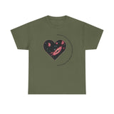 The Very Real Cosmic Connection — Heart Nebula Graphic Tee with Black Text