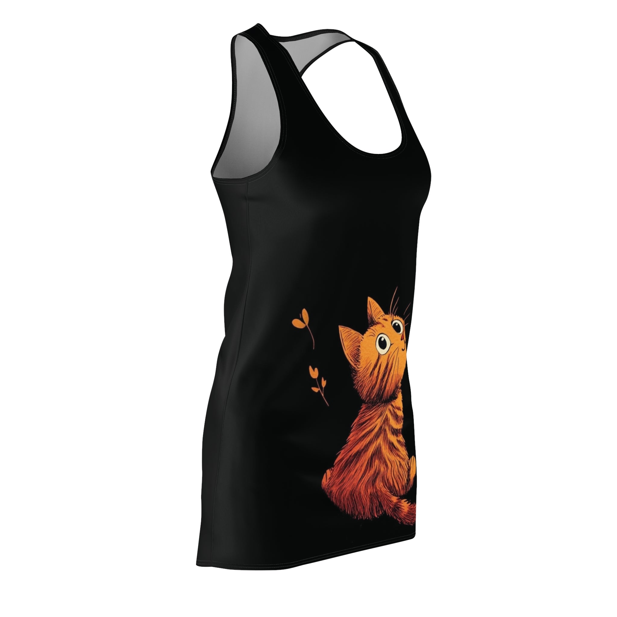 Waiting To Do Something Orange Women's Cut & Sew Racerback Dress (AOP)
