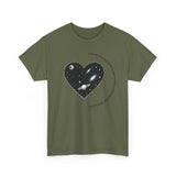 The Very Real Cosmic Connection — Heart Nebula Graphic Tee with Black Text