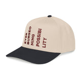 "Ever Burgeoning Possibility" Vertical Text Embroidered Hat