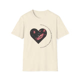 The Very Real Cosmic Connection — Heart Nebula Graphic Tee with Black Text