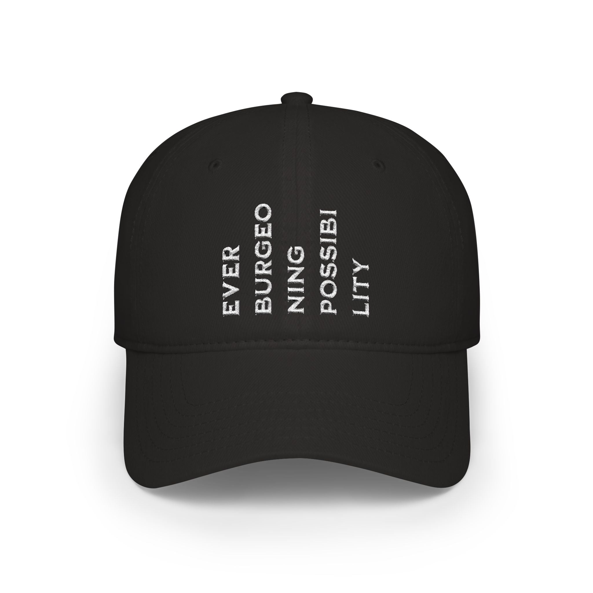 Ever Burgeoning Possibility Baseball Cap — Inspirational Vertical Text Hat