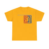 The Politics of Distraction Maze Tee — Red & Blue Graphic T-Shirt