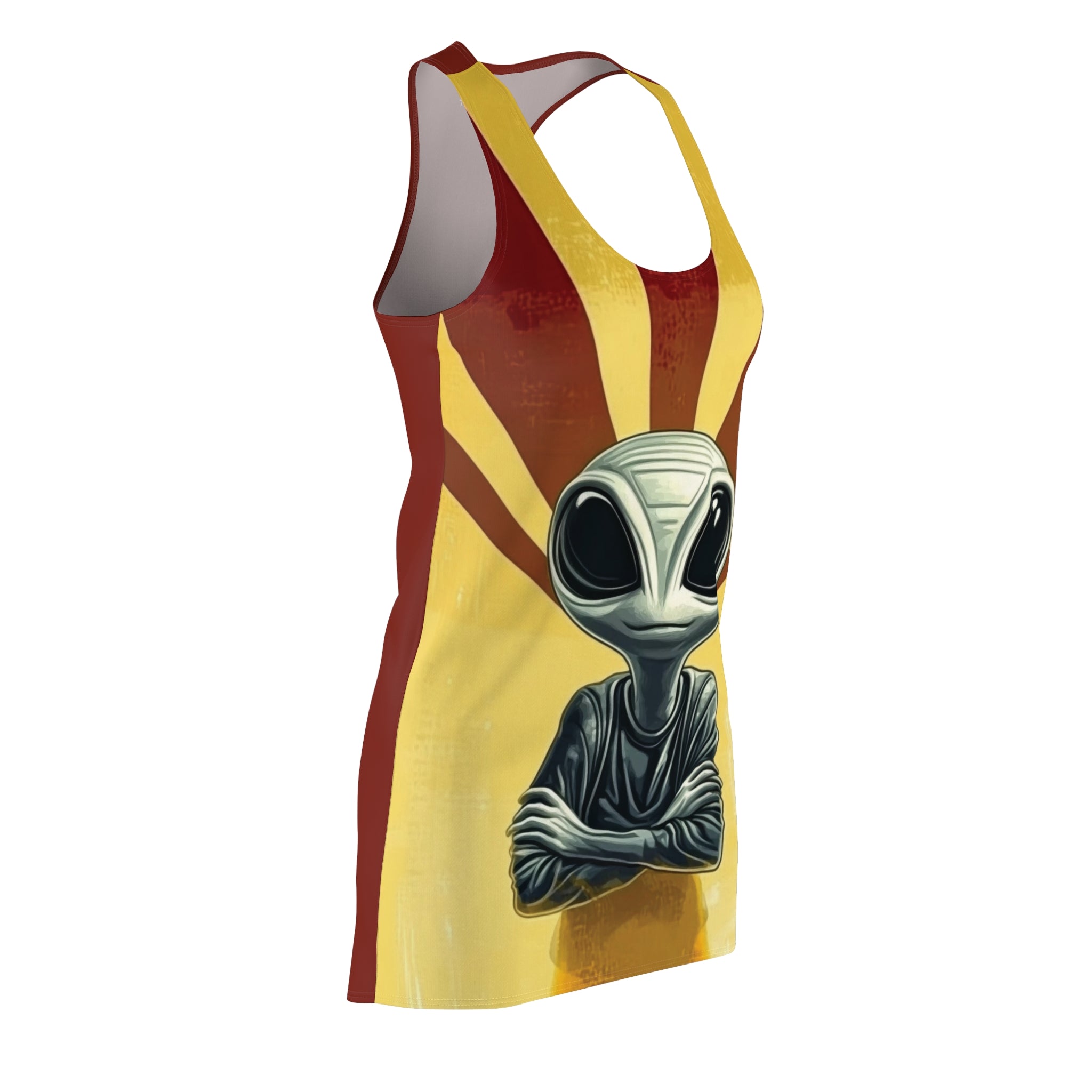 Resting Rise Alien Women's Cut & Sew Racerback Dress (AOP)