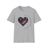 The Very Real Cosmic Connection — Heart Nebula Graphic Tee with Black Text