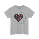 The Very Real Cosmic Connection — Heart Nebula Graphic Tee with Black Text