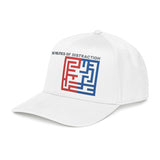 "The Politics Of Distraction" Maze - Mid Profile Baseball Cap — Red & Blue Labyrinth Design