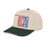 "The Politics Of Distraction" Maze - Mid Profile Baseball Cap — Red & Blue Labyrinth Design