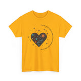 The Very Real Cosmic Connection — Heart Nebula Graphic Tee with Black Text