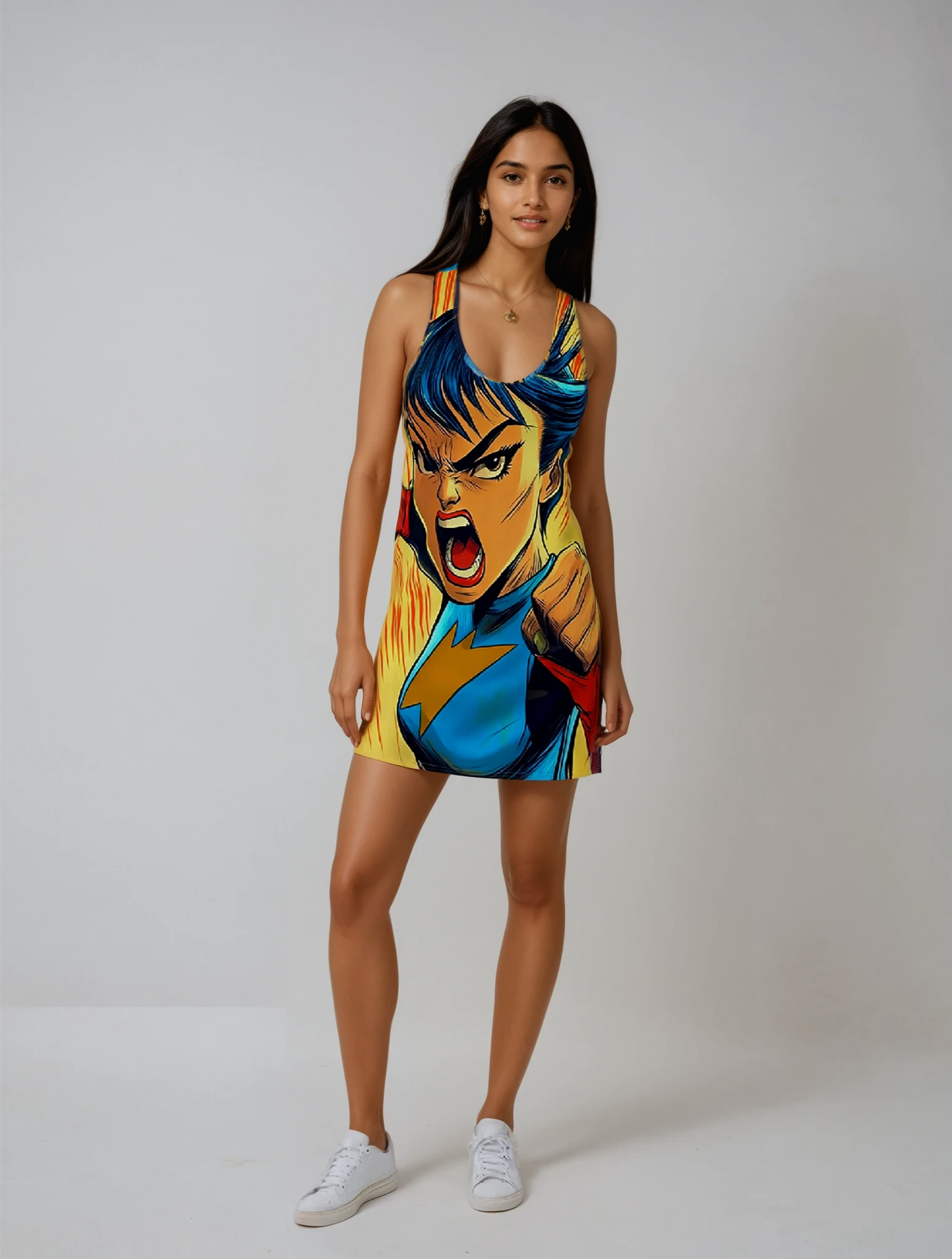 Super No Nonsense Nat Women's Cut & Sew Racerback Dress (AOP)